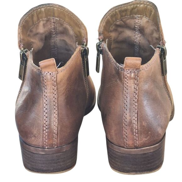 LUCKY BRAND BASEL BOOTIES 7.5 Burnished Brown Leather - Picture 6 of 14